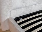 Cotton Upholstered Storage Bed with Lift-Up Compartment for Bedroom