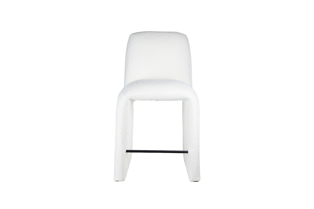 Bouclé Bar Stool with Sculptural Curves for Kitchen & Bar