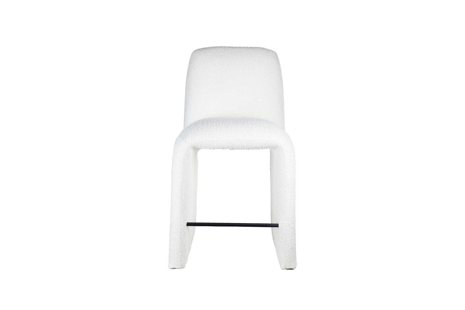 Bouclé Bar Stool with Sculptural Curves for Kitchen & Bar