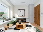 Oak Veneer Coffee Table with Fluted Detail & Slide Storage for Living Room